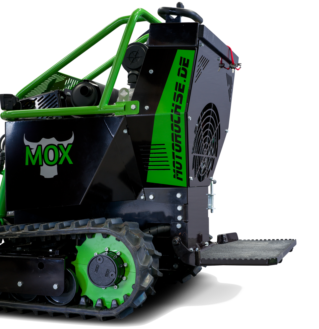 MOX Motorochse Geraetetraeger Plattform Dreipunkt Zapfwelle Geräteträger Mulchraupe Pflegeraupe Dumper Kettendumper Forstraupe