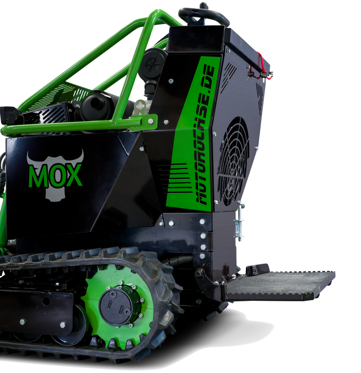 MOX Motorochse Geraetetraeger Plattform Dreipunkt Zapfwelle Geräteträger Mulchraupe Pflegeraupe Dumper Kettendumper Forstraupe