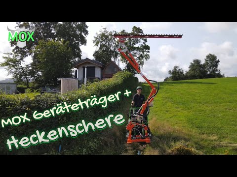 Heckenschere MOX mit hydraulischem Heckenschneider Rinieri BRM 150–200 Geräteträger Zapfwelle PTO Dreipunkt